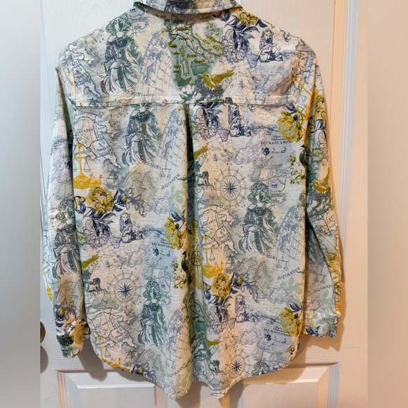 Jane and Delancey Linen Blend Italy Travel Button Up Roll Sleeve Option - Picture 6 of 7